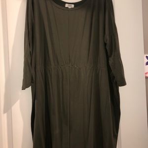 Army green piko dress